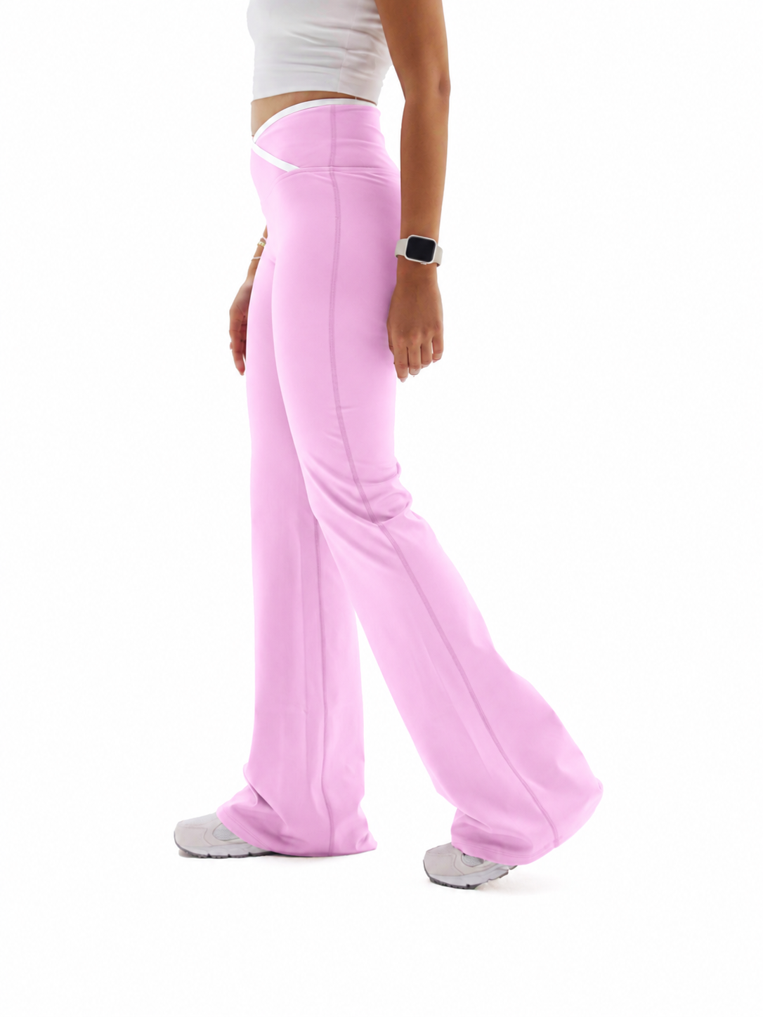 Crosslined Flared Leggings - Bubblegum