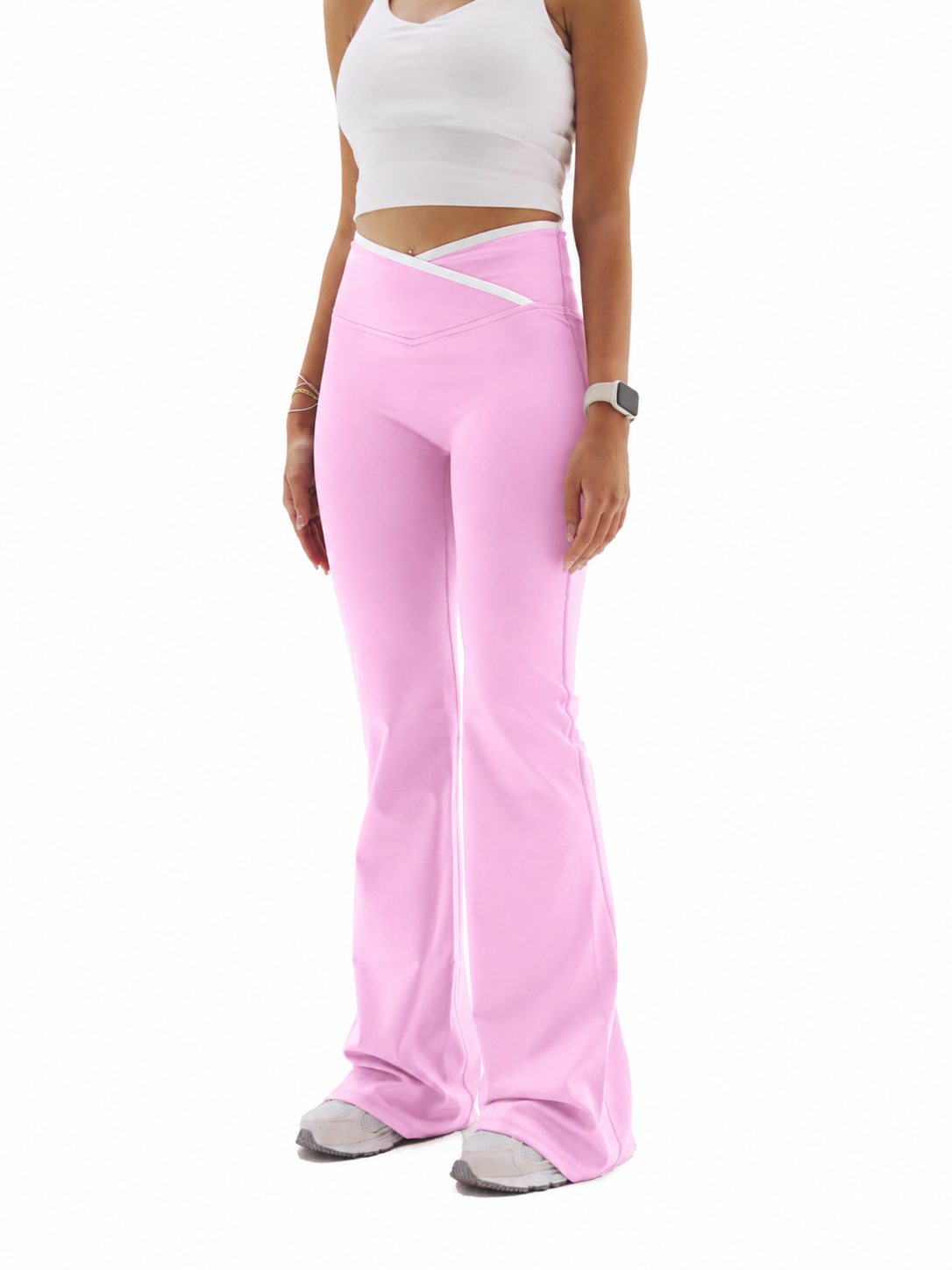 Crosslined Flared Leggings - Bubblegum