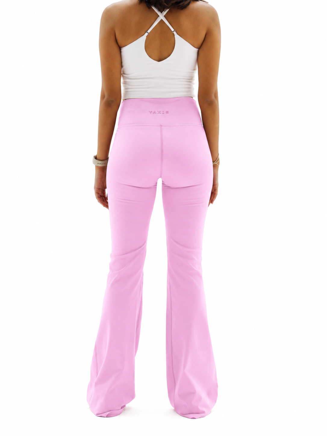 Crosslined Flared Leggings - Bubblegum