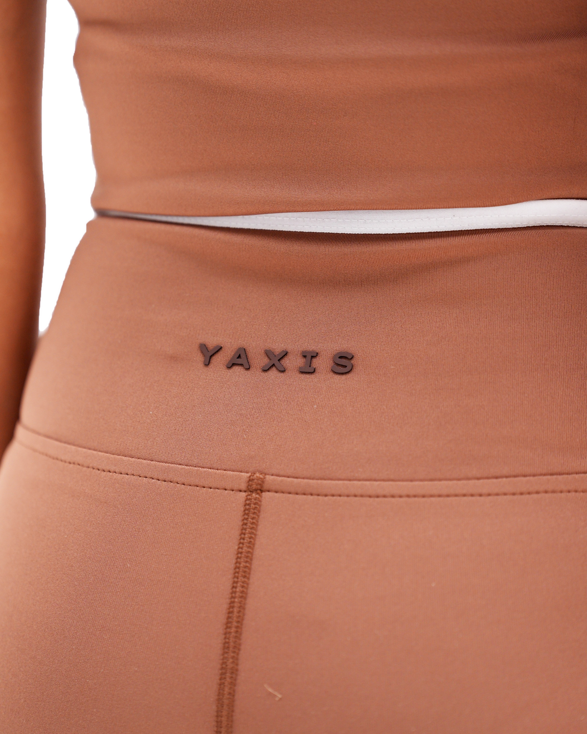 Crosslined Flared Leggings - Brown